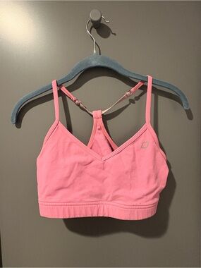 Lorna Jane Pink V-Neck Racerback Crop Sports Bra